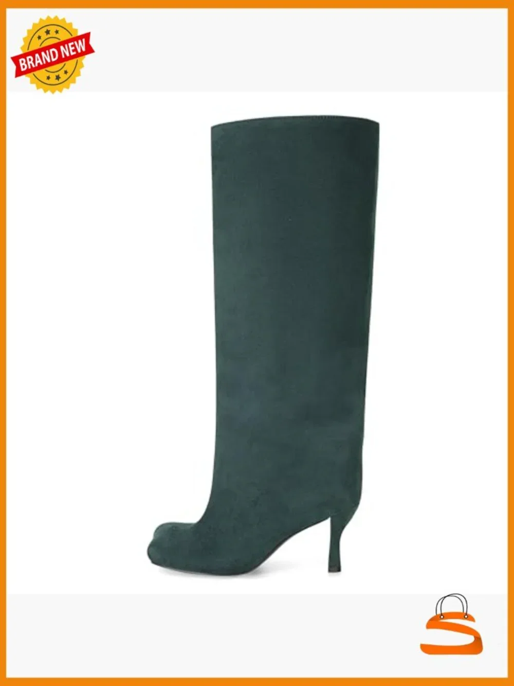 Knee High Boots Square Toe Kitten Heel Faux Suede Wide Calf Fall
